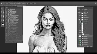 Free download link & How to use Line Art Sketching Photoshop Action