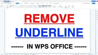 How To Remove Underline In WPS Office