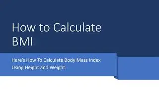 How to Calculate BMI in 1:33 Minutes