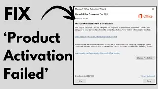 Fix 'This copy of Microsoft office is not activated 