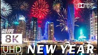 HAPPY NEW YEAR 2024 🎉🎉 FIREWORKS FESTIVAL WELCOME NEW YEAR 2024 - 8K ULTRA HD (120 FPS)