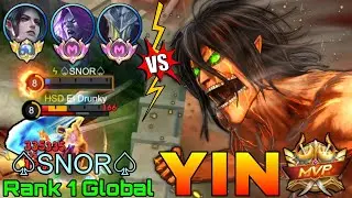 No.1 Yin VS Top Global Cecilion & Supreme Argus & Moskov - Top 1 Global Yin by ♤SNOR♤ - MLBB