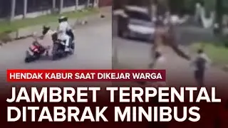 Viral Jambret Ditabrak Mobil Hingga Terpental Saat Kabur Dari Kejaran Warga