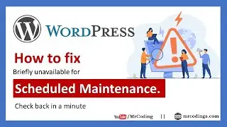 Fix Scheduled Maintenance Error in WordPress website | in English