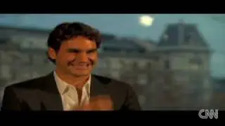 Rogere Federer laughing to death at tv interview