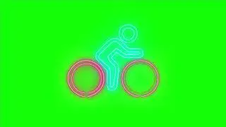 Neon Bicycle with Rider - Neon Green Screen Pack