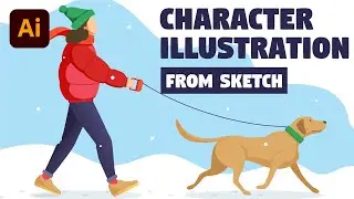 Character Illustration | Adobe Illustrator Tutorial (How to Draw Sketch)