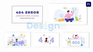 Server 404 Error Vector Animation Scene Premier Pro Template