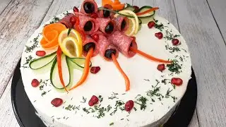 ⭐Сочный, нежный, вкусный ЗАКУСОЧНЫЙ ТОРТ на ПРАЗДНИЧНЫЙ СТОЛ! Такая закуска понравится всем!