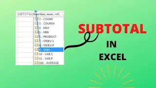 HOW TO DO SUM OF VISIBLE CELL USING SUBTOTAL FUNCTION