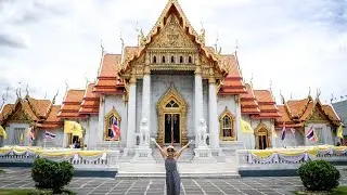 Walking In A Beautiful Temple In Bangkok, Thailand