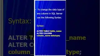 SQL Modify Column - How to modify column size in SQL #kaashivinfotech  #kaashivreviews #kaashiv #sql