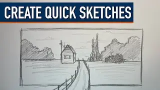 Sketching quickly - Short introduction with a landscape sketch