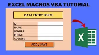 excel macros vba tutorial | data entry form with macro | registration form in excel with macro