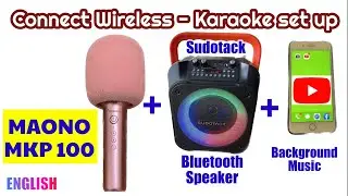 Maono MKP100 Karaoke Microphone to Bluetooth Speaker and background music via bluetooth