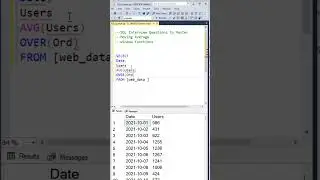 Data Analyst SQL Interview Question | Window Functions | Moving Average #sqlinterview #dataanalysis