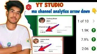 🛑yt studio channel analytics arrow down kyu hota hai \\ yt studio green 💚 arrow down problem solved