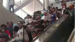 HALO T POSE ON ESCALATOR