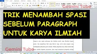 CARA CEPAT MENAMBAH SATU SPASI SEBELUM PARAGRAF DI WORD // Trikdantipsword