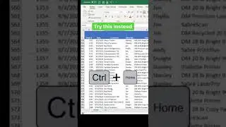 Trick 45 : The magic of CTRL + HOME Key // Interview excel🔥🔥🔥