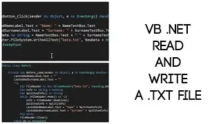 Visual Basic .NET | Read and Write txt file