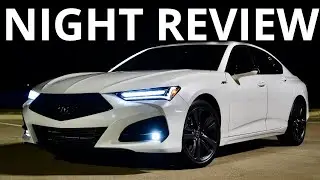 Excellent! 2021 Acura TLX Night Review (Exterior, Ambient Lights, POV Drive)