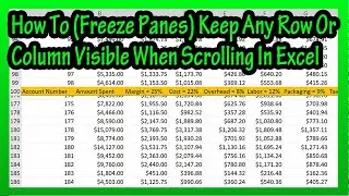 How To (Freeze)Make Or Keep Rows Or Columns Visible When Scrolling In An Excel Spreadsheet Explained