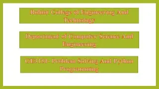 GE3151- Problem Solving And Python Programming /Building Blocks of an Algorithm