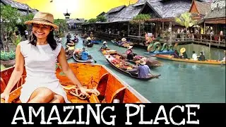 Walking In Floating Market In Bangkok Thailand, Amazing Thai Food