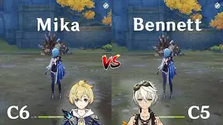 Mika vs Bennett buff comparison! How much is the Difference? Gameplay COMPARISON [ Genshin Impact ]