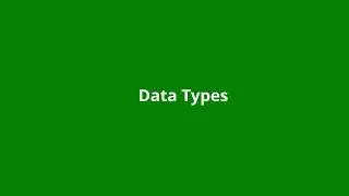 Chapter 2: Data types