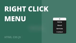 Right Click Menu || HTML CSS JS