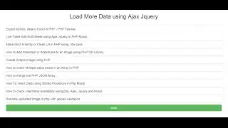 Load More Data using Ajax Jquery with PHP MySql