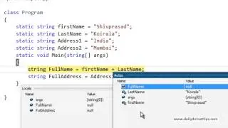 Tip 4 :- Visual studio Autos Windows