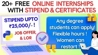 FREE PYTHON ONLINE INTERNSHIPS WITH STIPEND, CERTIFICATE, LOR AND JOB OFFER IN TAMIL ✅ INTERNSHIPS