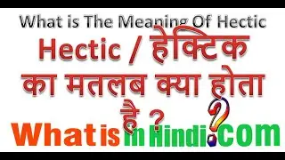 What is the meaning of Hectic in Hindi | Hectic का मतलब क्या होता है