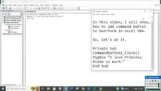 Add command button to UserForm in Excel VBA