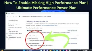 ✅How To Enable Missing High Performance Plan | Ultimate Performance Power Plan Windows 11