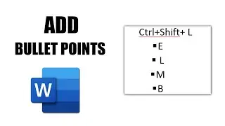 How to add bullet points in word with keyboard shortcut