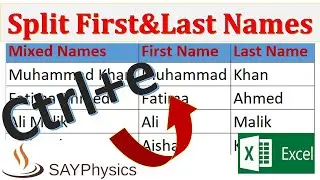 How to separate first and last names quickly in Excel