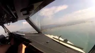 Visual approach to Nice - Côte d'Azur, Cockpit view
