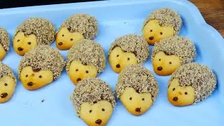 Печенье - Ёжики. Приготовьте вместе с детьми. Biscuits in the form of hedgehog.