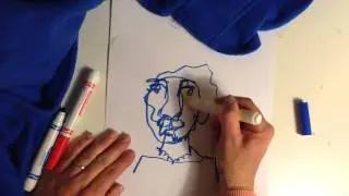 How to do a Blind contour line drawing