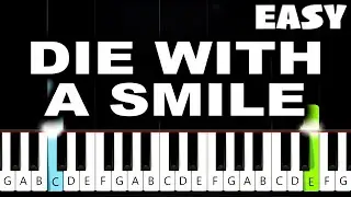 Lady Gaga, Bruno Mars - Die With A Smile - EASY Piano Tutorial