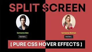 CSS Split Screen Hover Effect || pure CSS || Split Screen Landing Page with CSS Flex #splitscreen