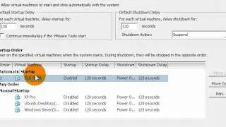 Vmware: vSphere 5: VM Auto -start -stop Settings Configuration