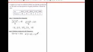 Determining the Mean for Grouped Data