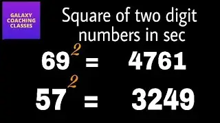 Square of any 2 digit number trick ll squares in seconds