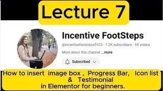 how to insert image box, Progress bar, Testimonial, Icon list in Elementor WordPress|