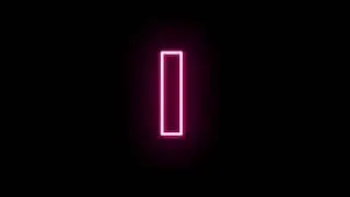 Neon alphabet I green screen , alphabet blinking green screen